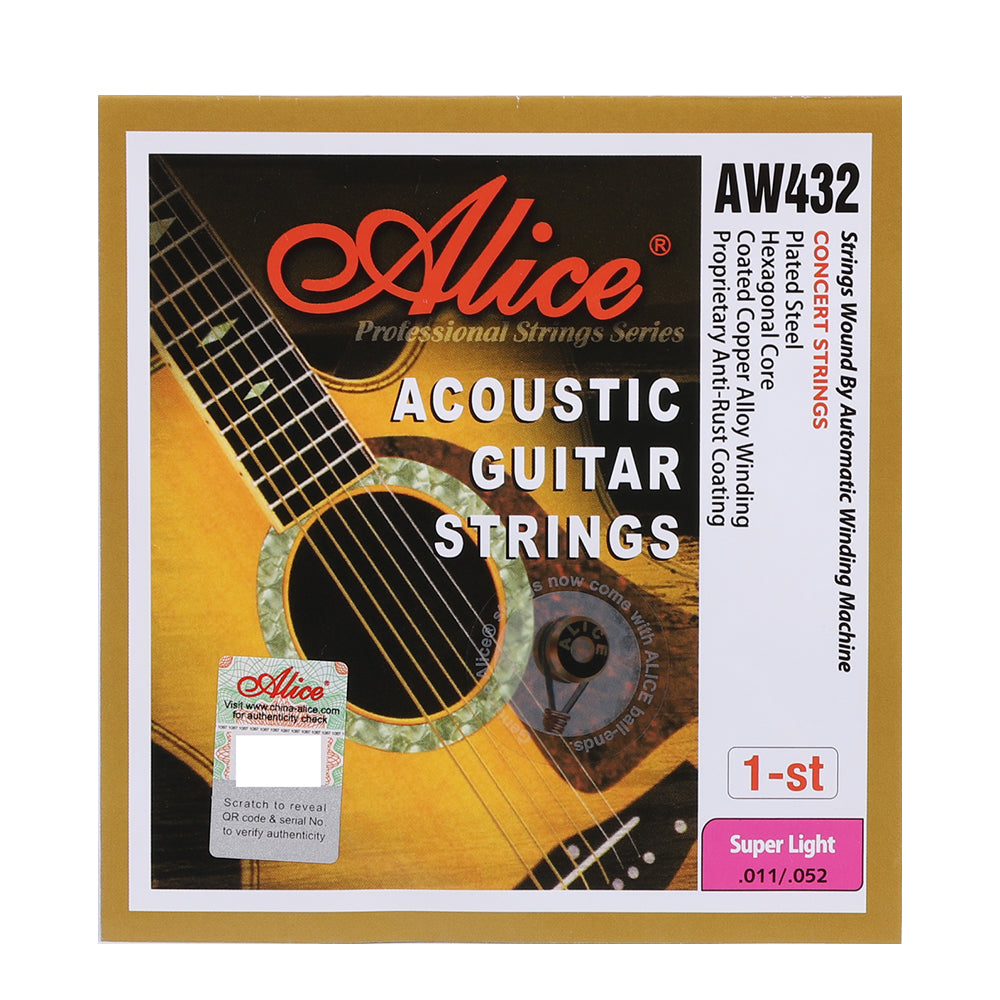 Alice アリス アコースティックギター弦 真鍮巻き線 防錆塗装 AW432L/SL