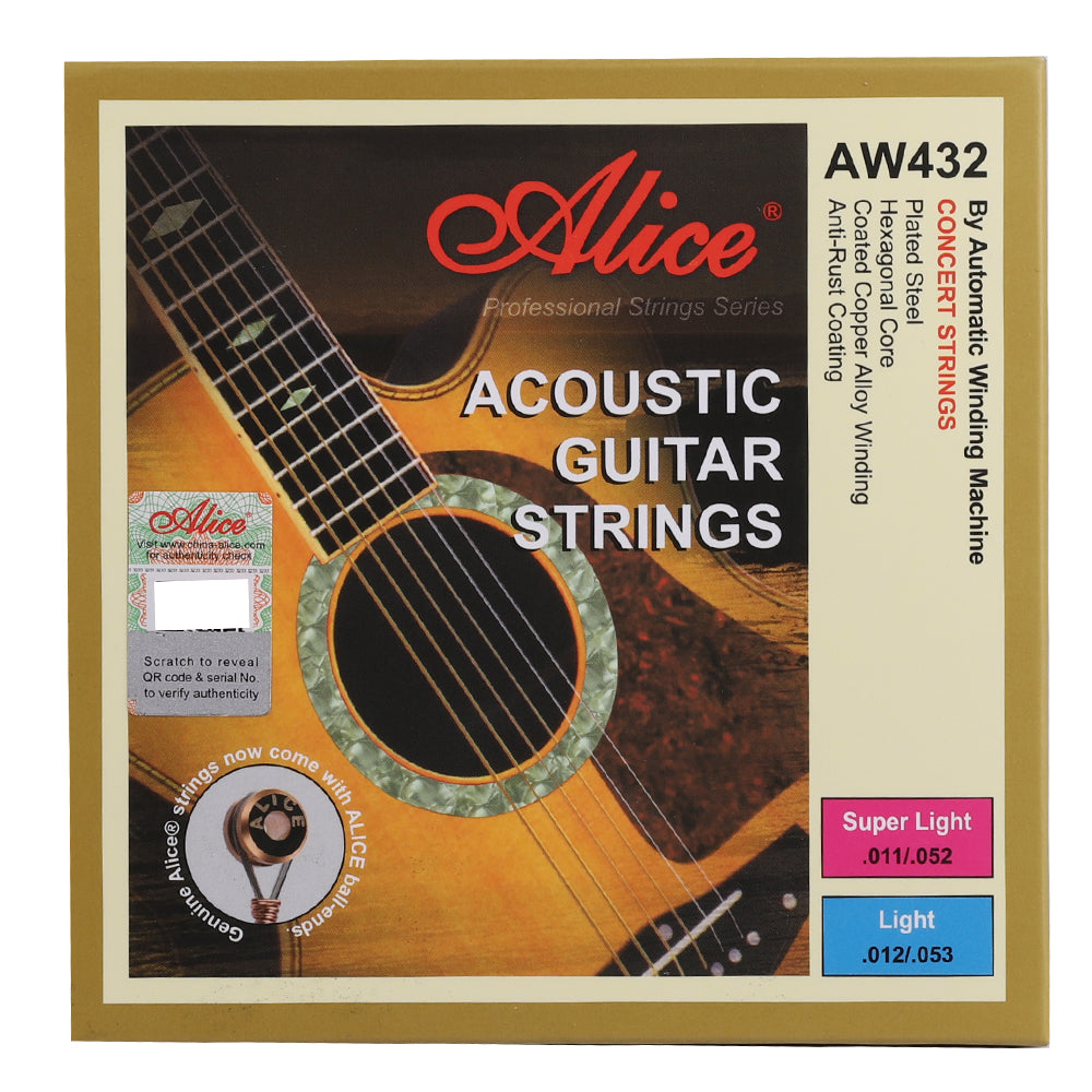 Alice アリス アコースティックギター弦 真鍮巻き線 防錆塗装 AW432L/SL
