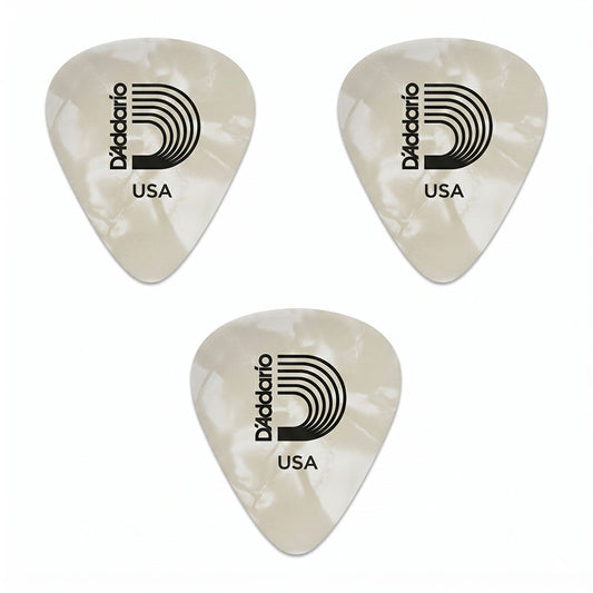 D'addario ダダリオ ホワイトセルロイドギターピック 4種類の厚さ 1CWP2/4/6/7