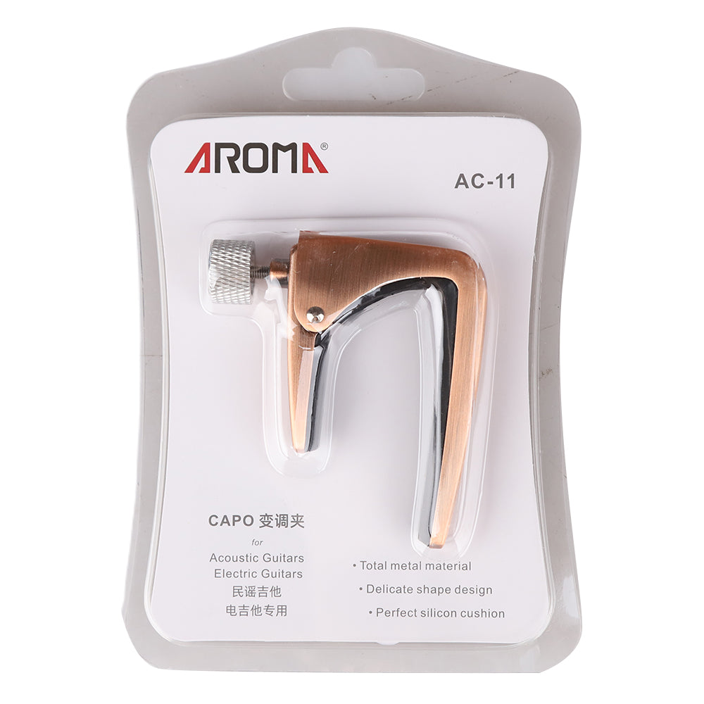 AROMA アロマ AC-11 アコースティックギター用カポタスト ノブ式 亜鉛合金製