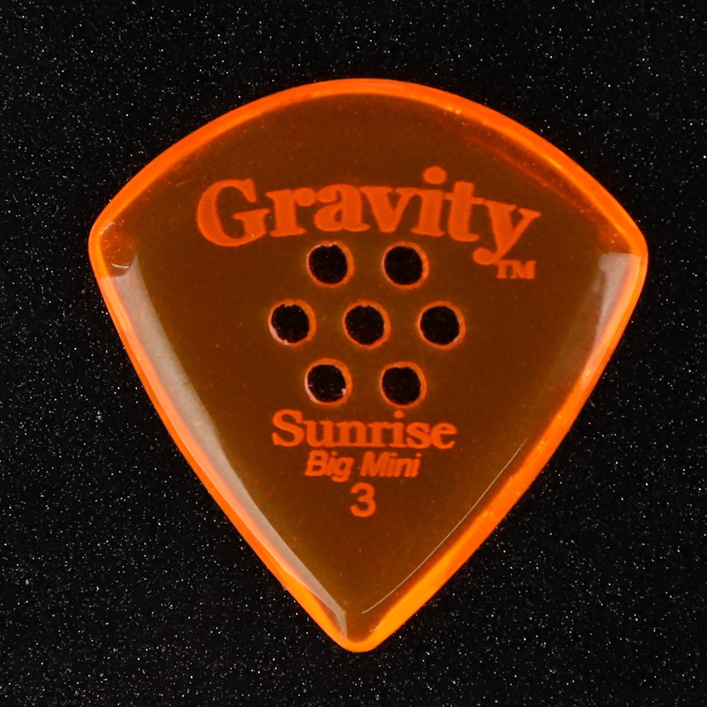 Gravity グラビティ Sunrise big mini ギターピック GSUB3PM orange 多孔デザイン 滑り止め耐久性 1枚入り