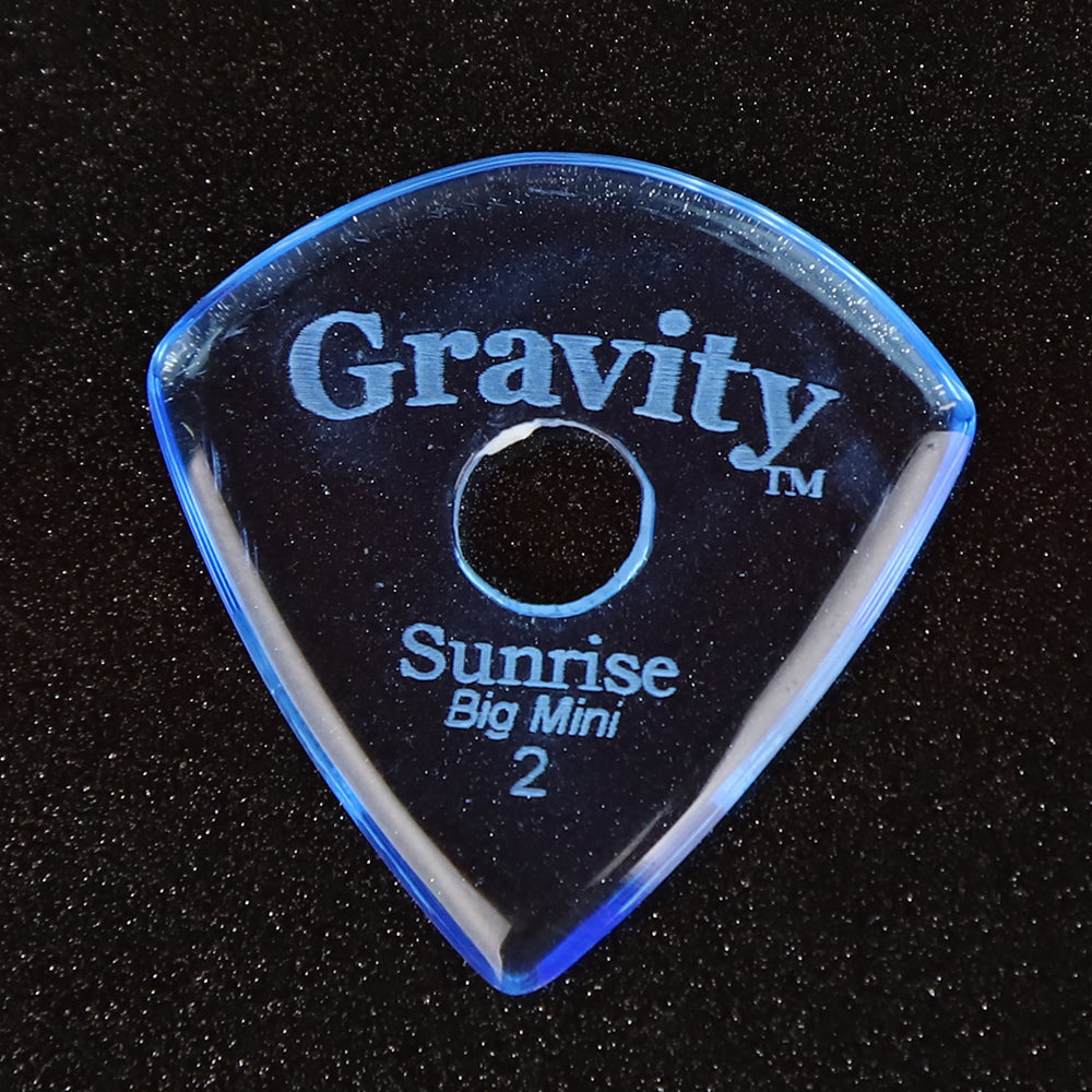 Gravity グラビティ Sunrise big mini ギターピック GSUB2PR blue 丸穴デザイン 滑り止め耐久性 1枚入り