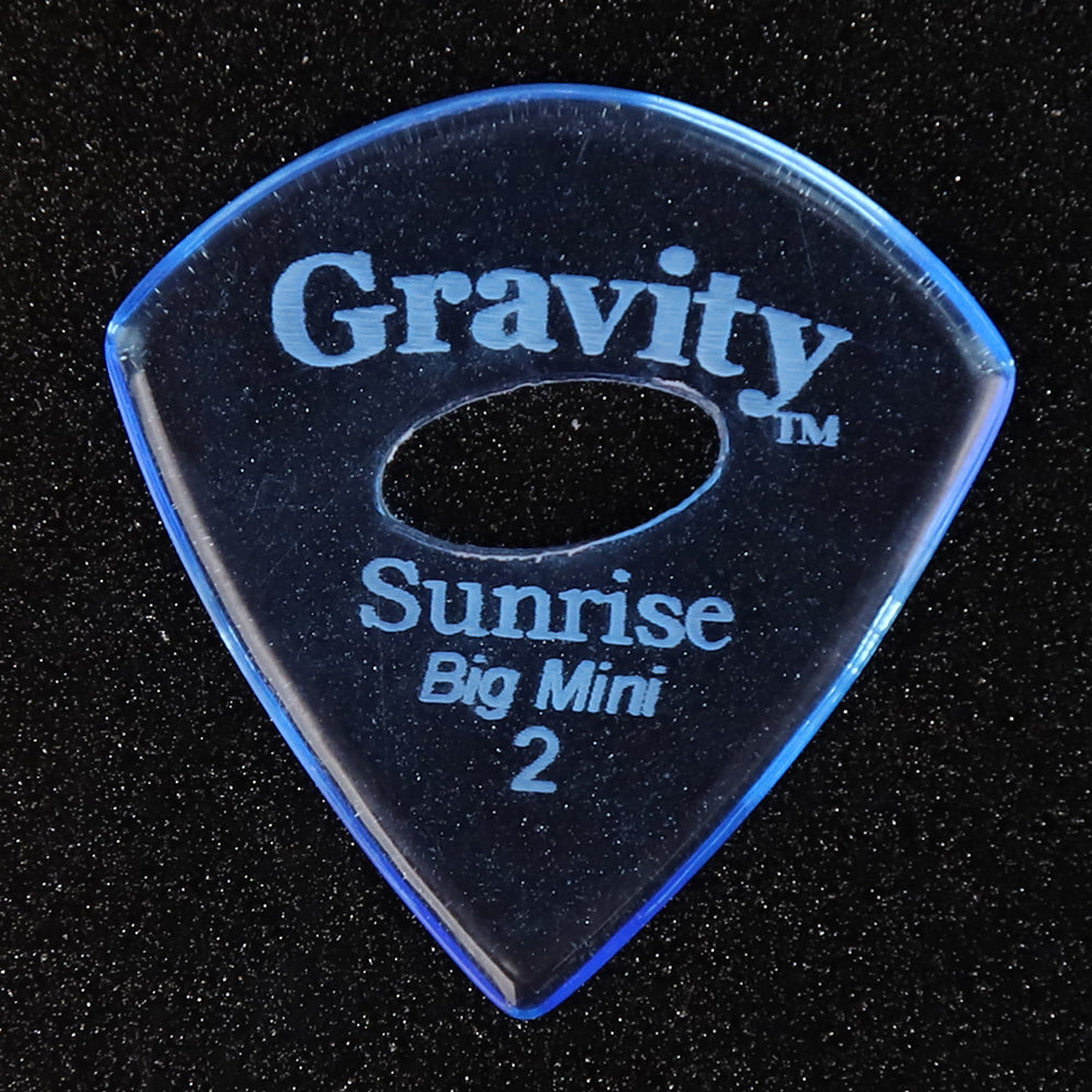 Gravity グラビティ Sunrise big mini ギターピック GSUB2PE blue 楕円穴デザイン 滑り止め耐久性 1枚入り