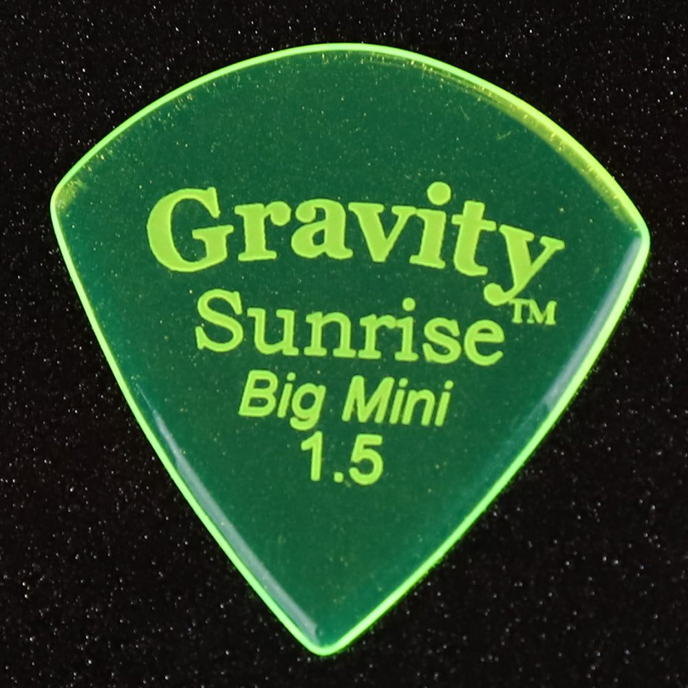 Gravity グラビティ Sunrise big mini ギターピック GSUB15P green 滑り止め耐久性 1枚入り
