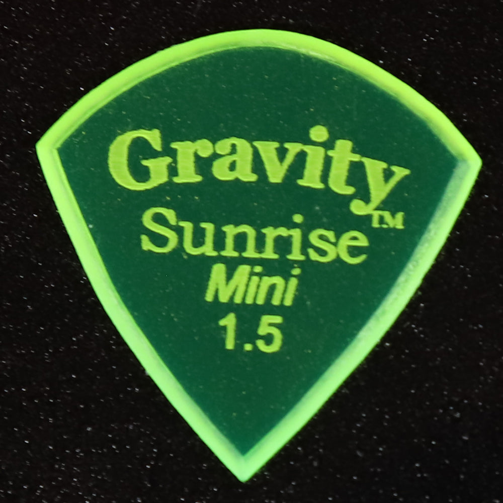Gravity グラビティ Sunrise Mini ギターピック ジャズタイプ GSUM15M fluorescent green 耐久性 1枚入り