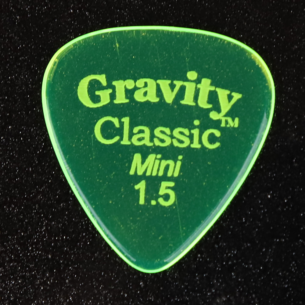 Gravity グラビティClassic Mini ギターピック JAZZ GCLM15P fluorescent green 1枚入り