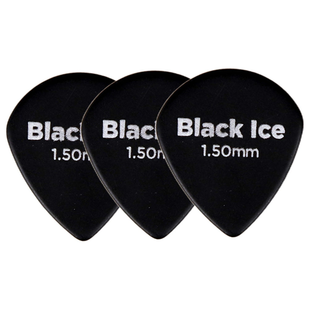 D'Addario Black Ice Jazzギターピック 3枚入り ジャズタイプ Delrin製