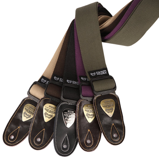 Soldier ソルジャー 1303 ◯◯ 厚手コットン編みギターストラップ