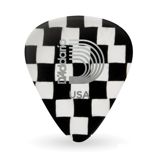 D'addario ダダリオ チェック柄セルロイドギターピック 4種類の厚さ 1CCB2/4/6/7 1枚入り