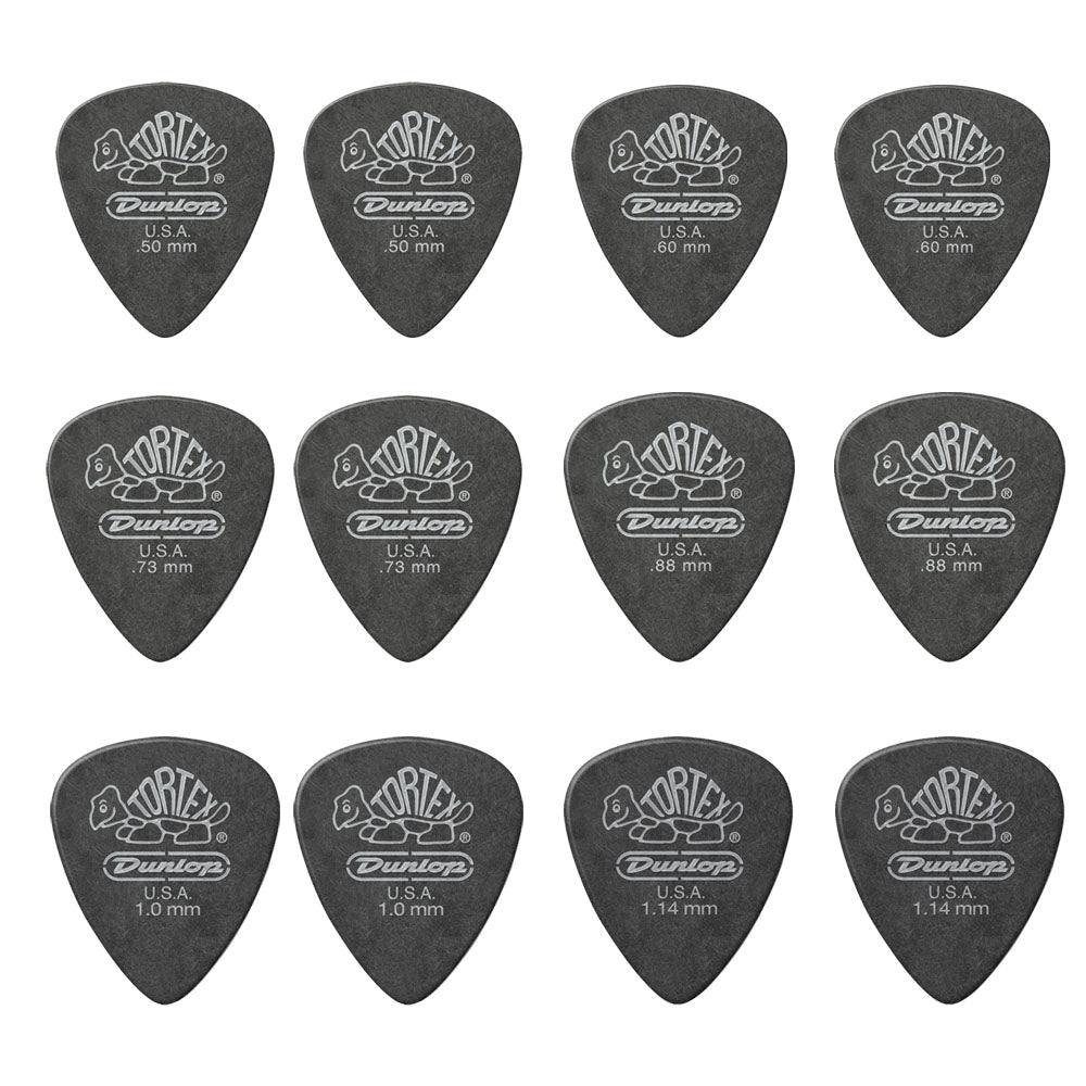 JIM Dunlop Tortex べっ甲柄 ブラックシルバー スタンダード ギターピック 488R 12枚入り
