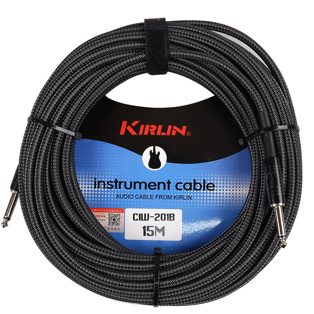 Kirlin キルリン CIW-201Bギター接続ケーブル編み込み保護カバーエレキベース楽器用ケーブル3/6/10/15m