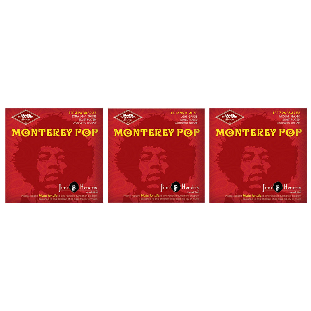 Black Diamond Strings ブラックダイヤモンド・ストリングス NJH◯◯S アコースティックギター弦 Jimi Hendrix 財団シリーズ