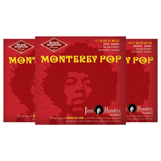 Black Diamond Strings ブラックダイヤモンド・ストリングス NJH◯◯S アコースティックギター弦 Jimi Hendrix 財団シリーズ