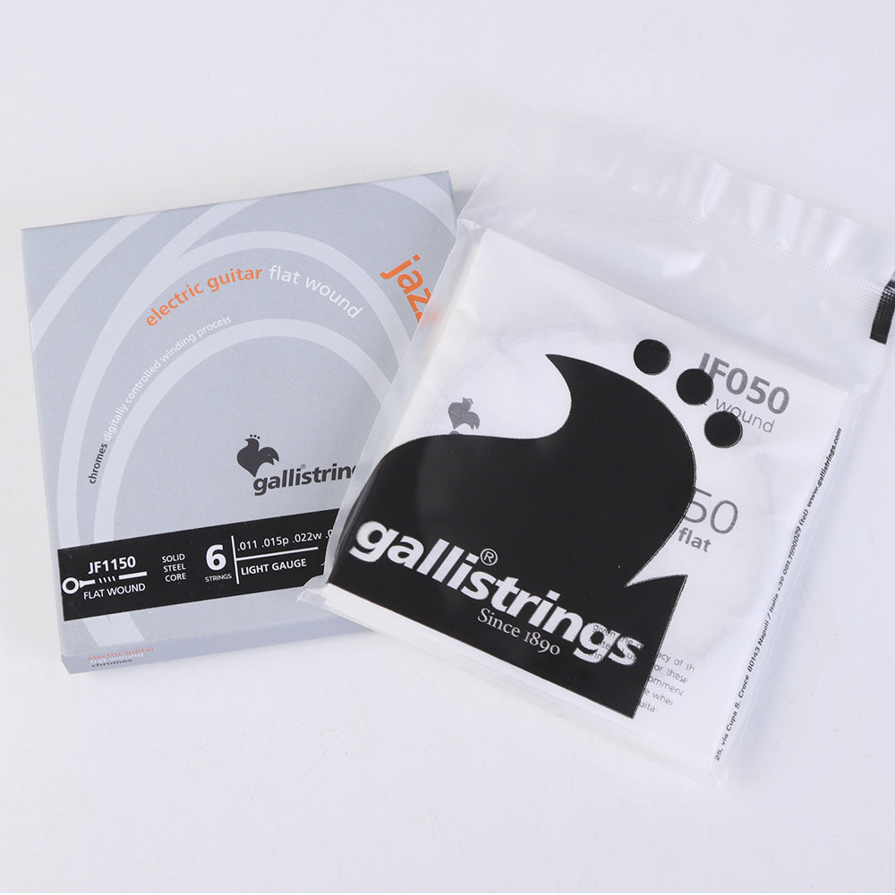イタリアのGallistrings ガリストリングス JFシリーズのフラットワウンドジャズエレキギター弦(6本セット)