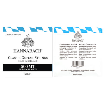 HANNABACH ハナバッハ クラシックギター弦 500MT 500HT ミディアムテンション ハイテンション ナイロン弦 ドイツ製