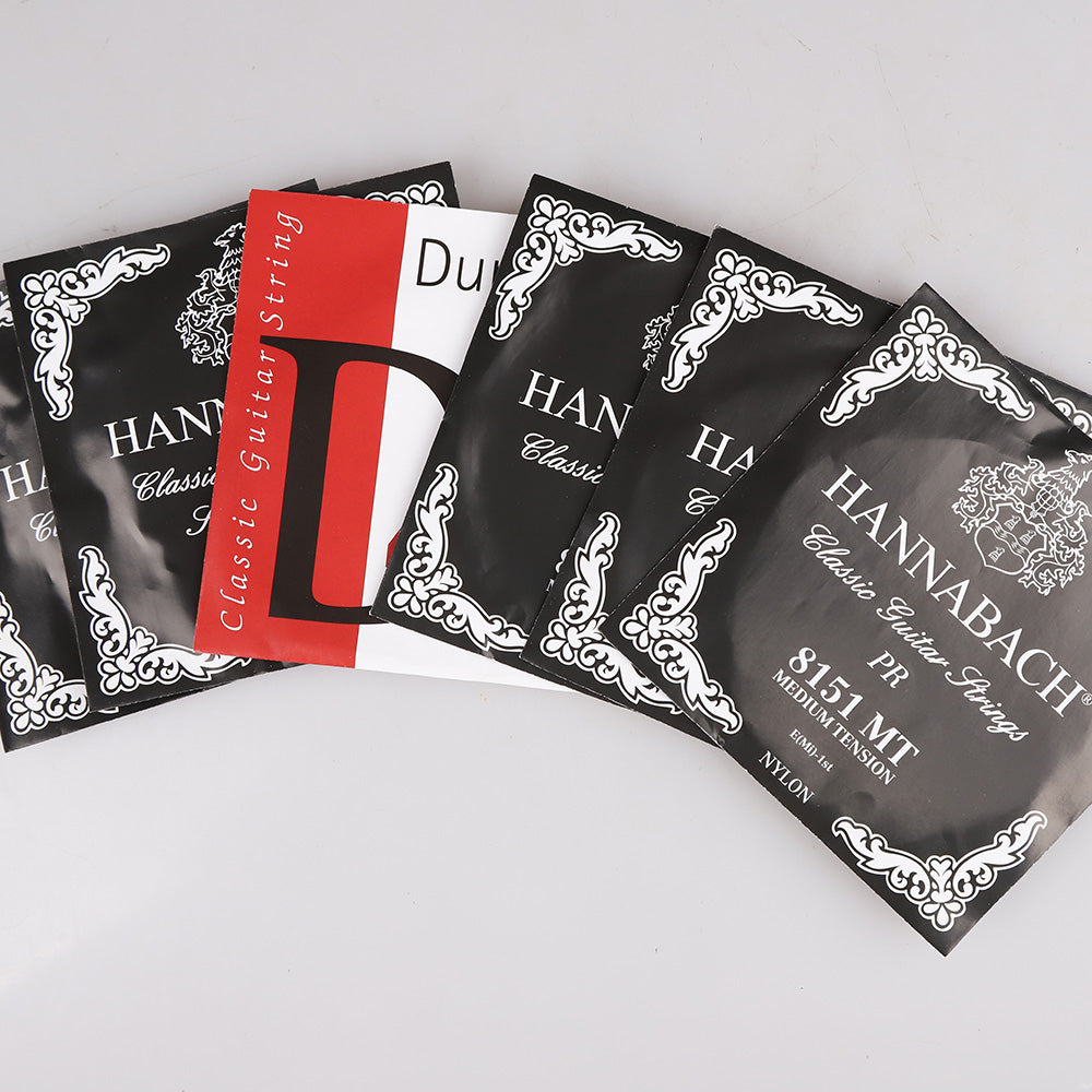 HANNABACH ハナバッハ 銀メッキ巻きクラシックギター弦 ナイロンセット弦 単品弦 ハーフセットクラシック 815シリーズ ミディアムテンション ハイテンション ナイロン弦 ドイツ製