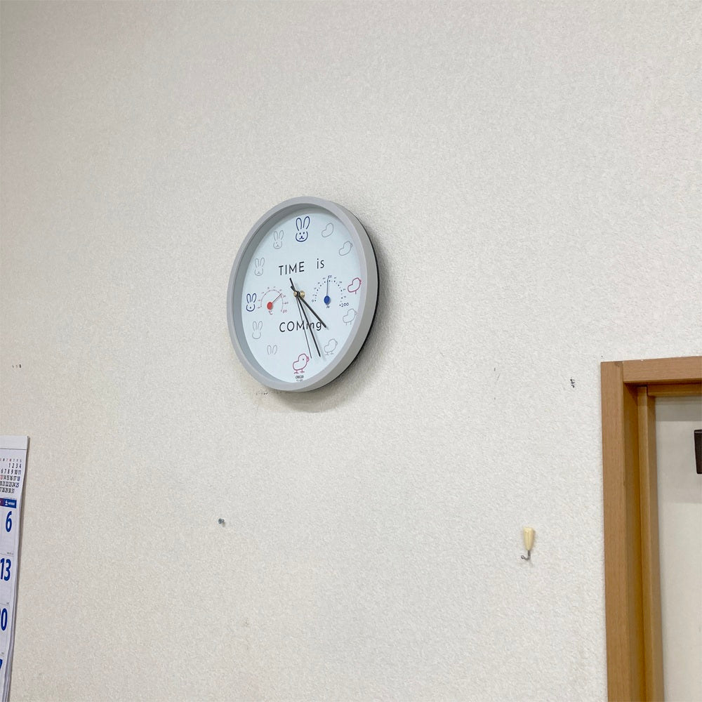 CRECER クレセル TC-030 温湿度計付きアナログ時計