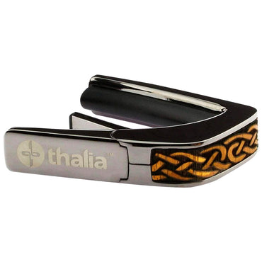 Thalia Capos ギターカポタスト Black Chrome Hawaiian Koa Celtic Knot TH-CB201-03