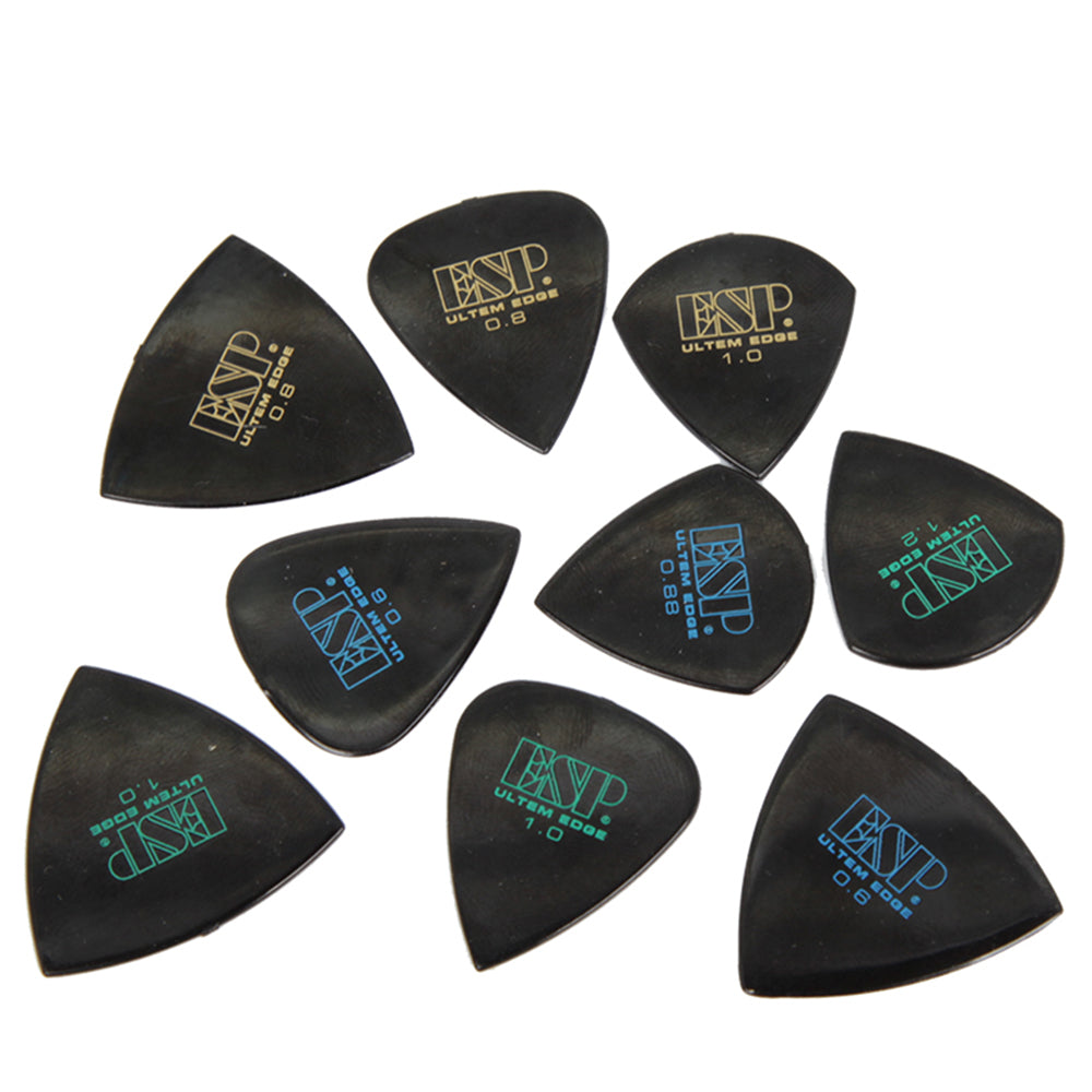 ESP ギターピック黄字黒底 トライアングル PD-UE08 0.8mm