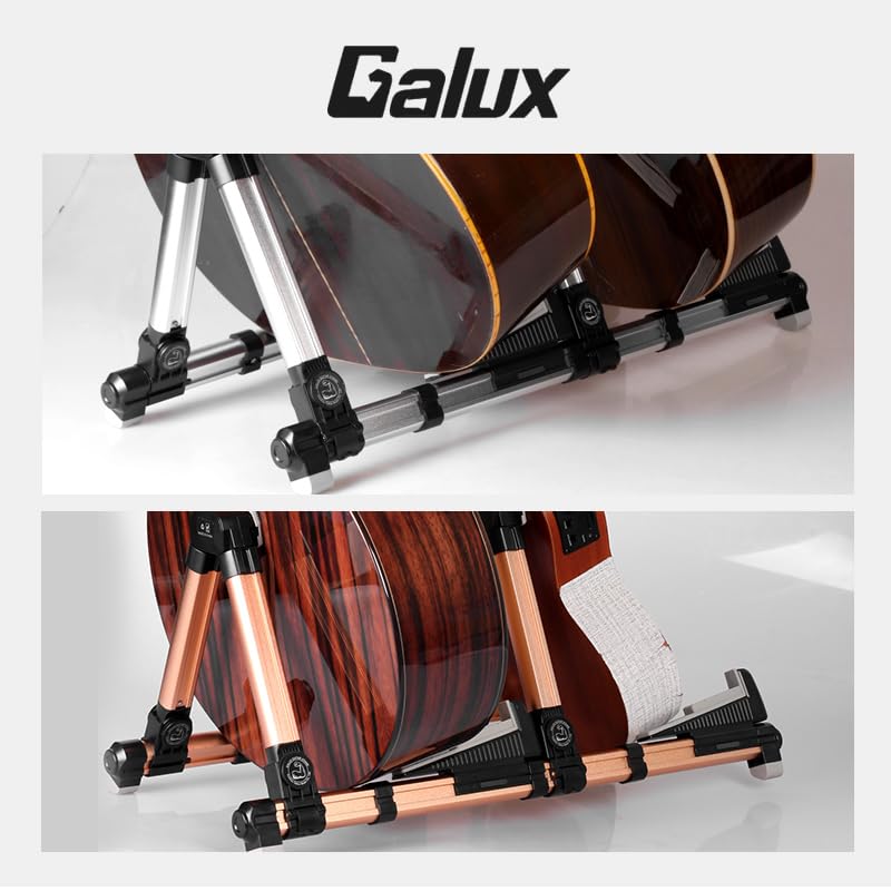 Galux GS-201 ダブルギタースタンド 折り畳み可能な琴台