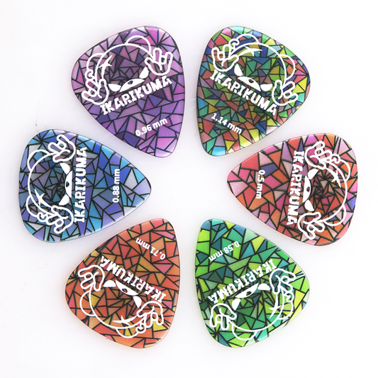 IKARIKUMA 怒りクマ FLEXTEX ステンドグラス風 ティアドロップギターピック