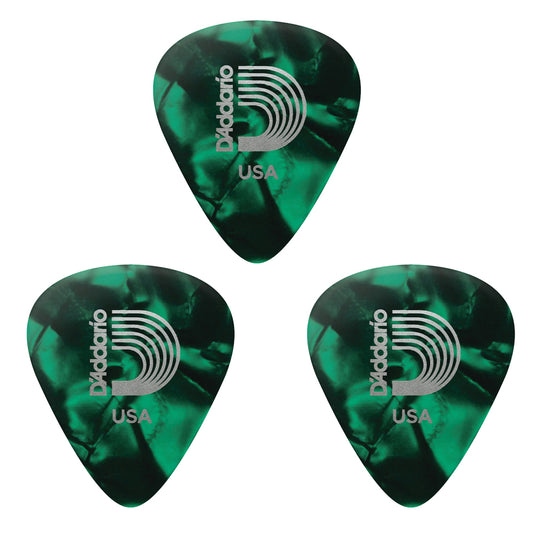 D'addario ダダリオ グリーンセルロイド ギターピック 4種類の厚さ 1CGP2/4/6/7