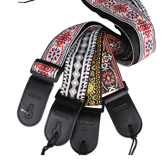 Richter リヒター ナイロンギターストラップ Retroシリーズ ヴィンテージジャカード編みショルダーストラップ アコギ・エレキギター・ベース兼用 ドイツ製