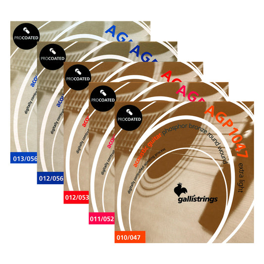Gallistrings AGPコーティングシリーズ アコースティックギター弦 フォスファーブロンズ