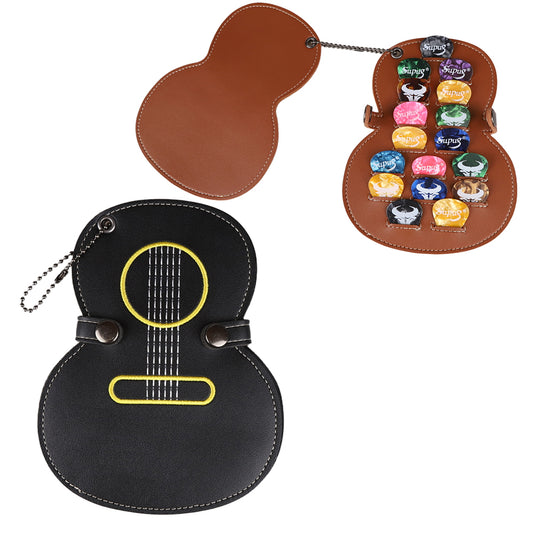 KIZAI キザイ QC0516 ギター型ピックケース 刺繍入り 大容量