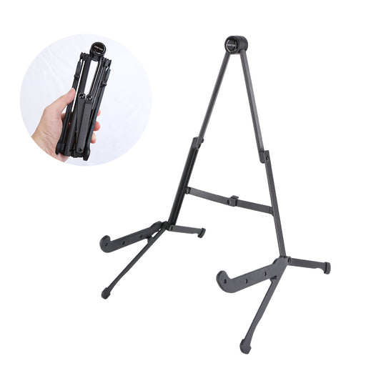KIZAI キザイ 折りたたみ式 A型 ギタースタンド ミニサイズ&金属製 エレキ/アコギ/クラシック対応 携帯用ポータブルスタンド