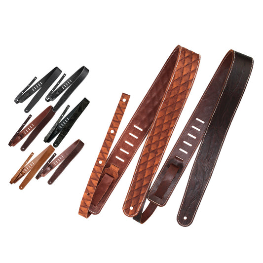 Richter リヒター ハンドメイド仕様本革ギターストラップ Raw II Contourシリーズ ヴィンテージ風 アンティーク風 個性的ギターストラップ 幅広6cm ドイツ製