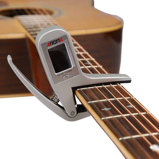 AROMA アロマ AC-05 アコースティックギター 用カポタスト 銀色