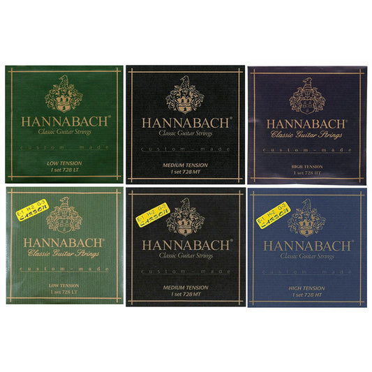 HANNABACH ハナバッハ 銀メッキ巻きクラシックギター弦 728シリーズ ローテンション ミディアムテンション ハイテンション ナイロン弦 ドイツ製