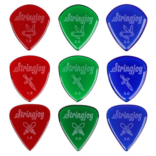Stringjoy ストリングジョイ ギターピック エレキギター用 ベース用 耐摩耗 滑り止め仕様 ジャズ速弾き対応 単品販売