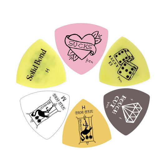 Solid Bond ソリッドボンド ギターピックPICK-◯◯ 大きなトライアングル Ken Yokoyamaサインモデル