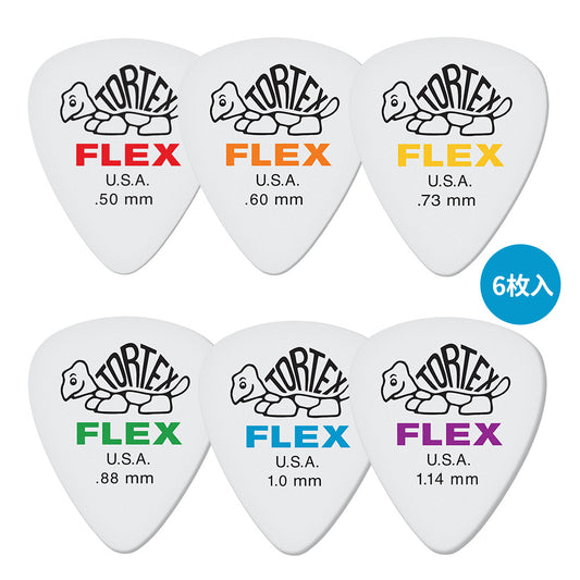Jim Dunlop ジム ダンロップ 428R TORTEX FLEX STANDARD ティアドロップギター ピック 6枚入り