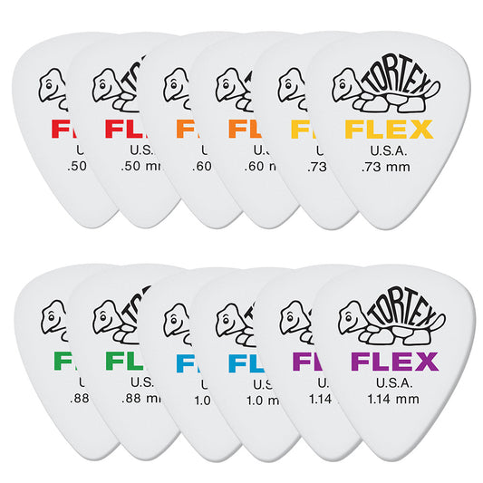 Jim Dunlop ジム ダンロップ 428R TORTEX FLEX STANDARD ティアドロップギター ピック 12枚入り
