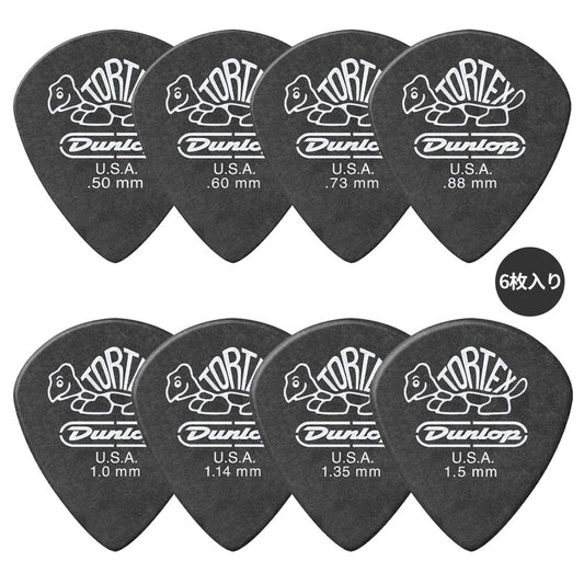 Jim Dunlop ジム ダンロップ 482R TORTEX Pitch Black Jazz III ジャズタイプギター ピック 6枚入り
