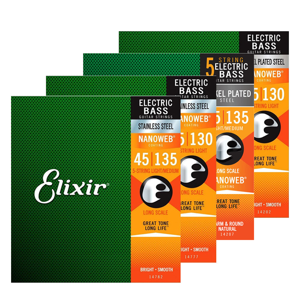 Elixir エリクサー 14-◯◯ 5弦ベース弦 ニッケルメッキ ステンレス