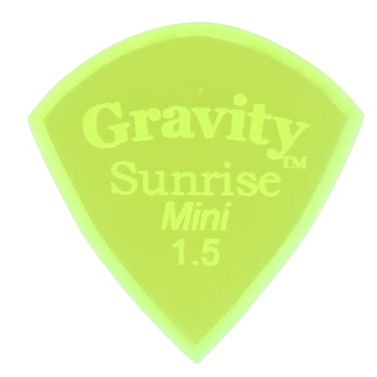 Gravity グラビティ Sunrise Mini ギターピック ジャズタイプ GSUM15M fluorescent green 耐久性 1枚入り