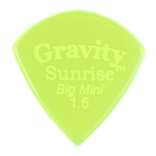 Gravity グラビティ Sunrise big mini ギターピック GSUB15P green 滑り止め耐久性 1枚入り