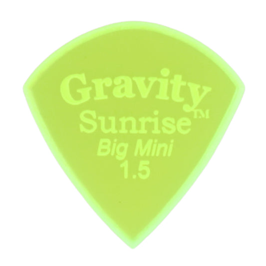 Gravity グラビティ Sunrise big mini ギターピック GSUB15M 滑り止め耐久性 fluorescent green 1枚入り