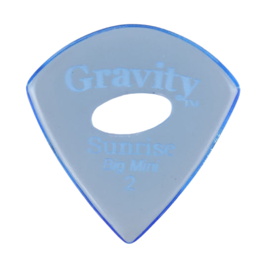 Gravity グラビティ Sunrise big mini ギターピック GSUB2PE blue 楕円穴デザイン 滑り止め耐久性 1枚入り
