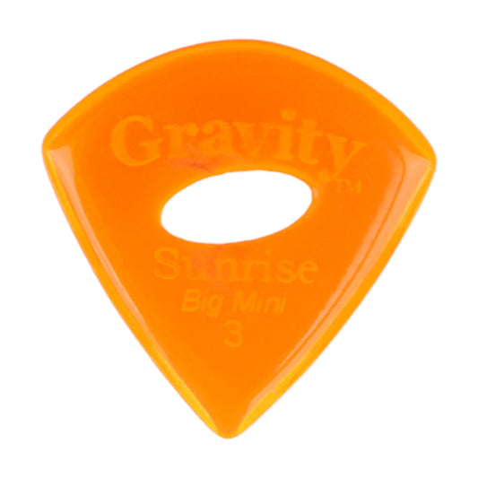 Gravity グラビティ Sunrise big mini ギターピック GSUB3PE orange 楕円孔デザイン滑り止め耐久性 1枚入り