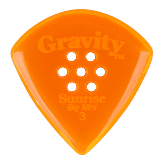 Gravity グラビティ Sunrise big mini ギターピック GSUB3PM orange 多孔デザイン 滑り止め耐久性 1枚入り