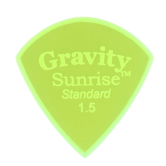 Gravity グラビティ Sunrise Standard ギターピック GSUS15M fluorescent green滑り止め耐久性 1枚入り