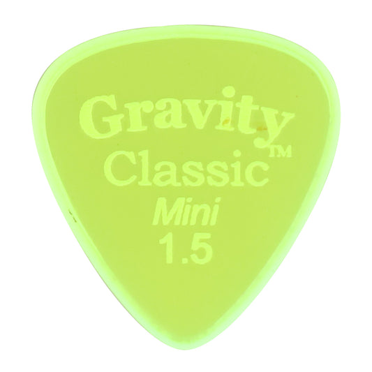 Gravity グラビティClassic Mini ギターピック JAZZ GCLM15M fluorescent green 1枚入り