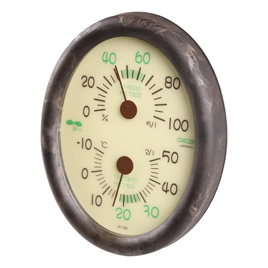CRECER クレセル CR-136E温湿度計 電池不要 卓上スタンド