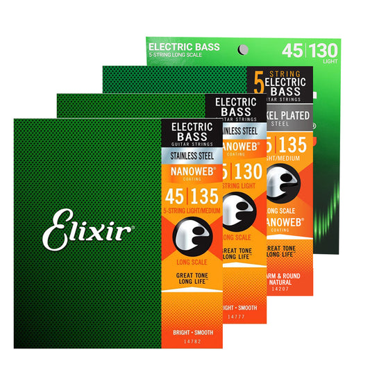 Elixir エリクサー 14-◯◯ 5弦ベース弦 ニッケルメッキ ステンレス