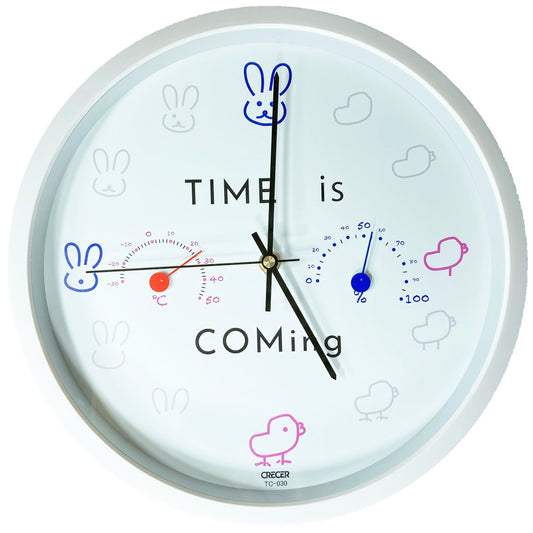 CRECER クレセル TC-030 温湿度計付きアナログ時計